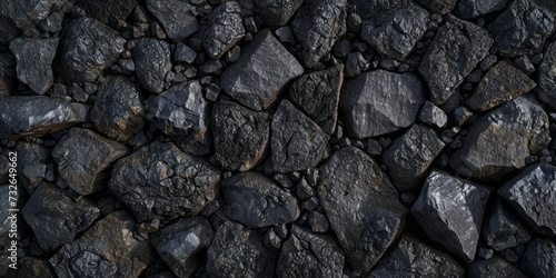 Volcanic Rocks Black Background Generative AI