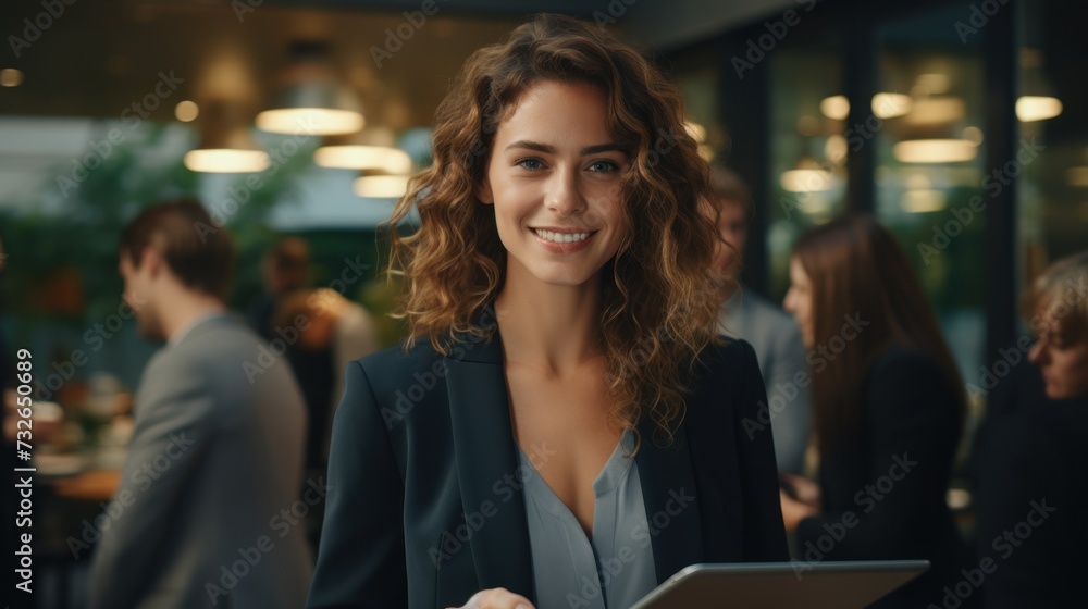 Businesswoman planning and thinking during a business meeting Generative AI Businesswoman planning and thinking during a business meeting Generative AI
