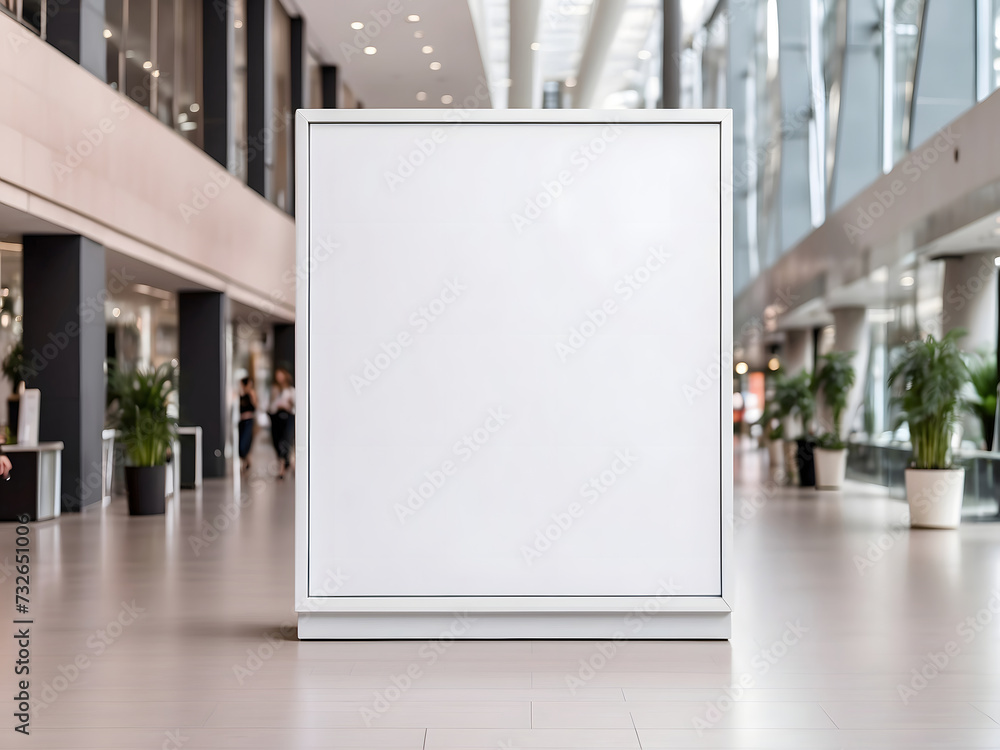 Public shopping centres malls or business centres high big advertisement board spaces as empty blank white mockup signboards with copy space areas for sale and offers advertisements design.