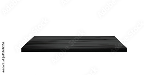 Black wooden empty shelf perspective view, vector