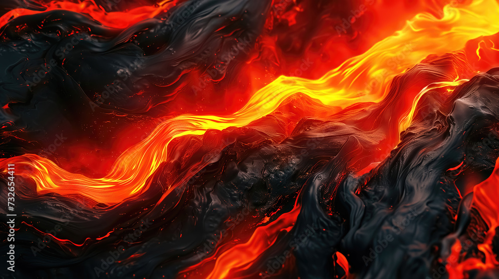 Hot molten lava, magma texture closeup. Hot molten lava, magma texture closeup.