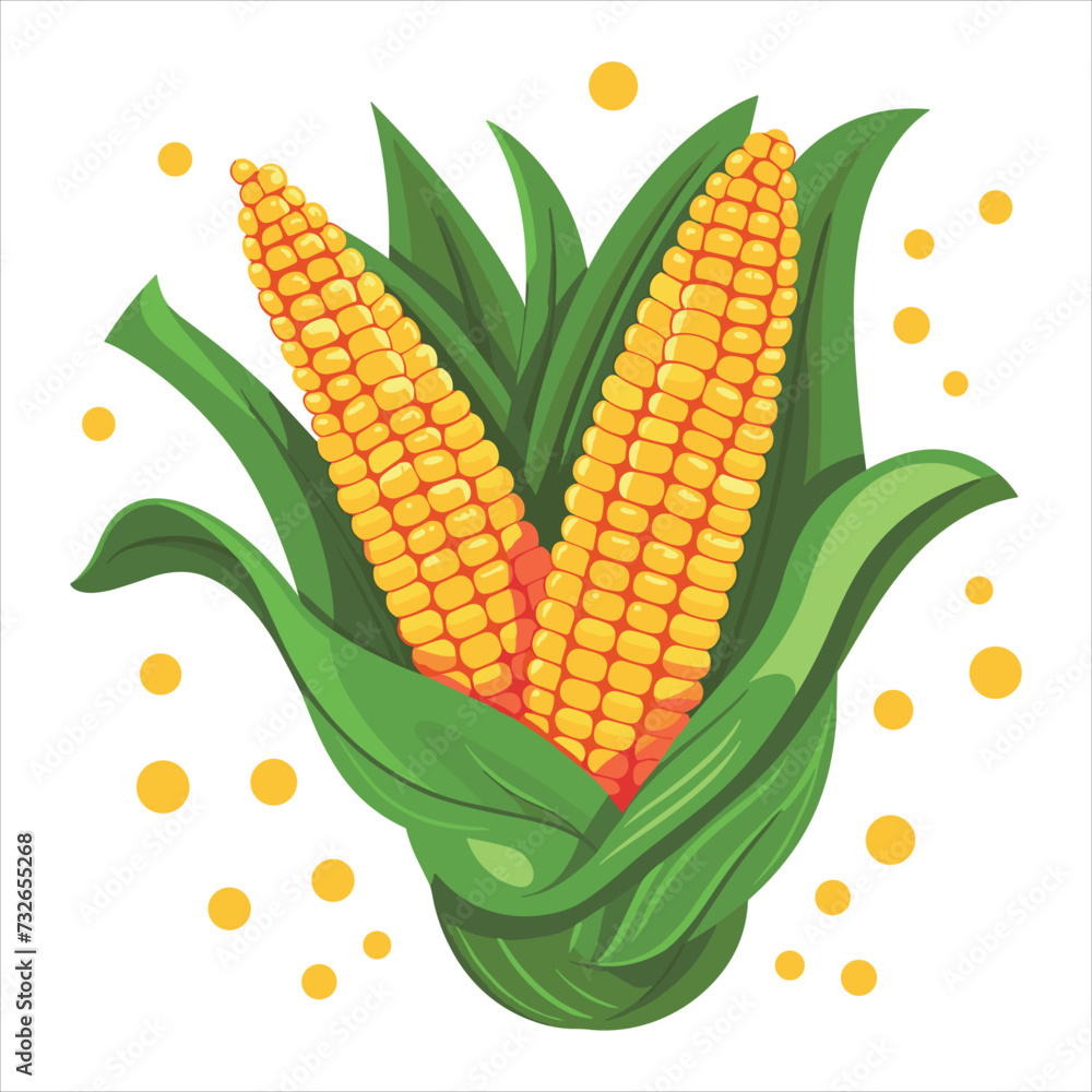 Obraz premium corn cartoon style 2d vector flat icon