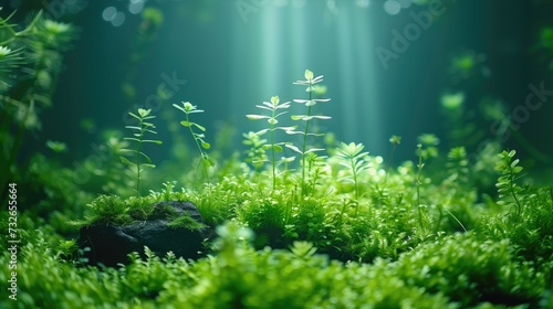 Lush green scene: Moss macro for beautiful wallpaper. © pvl0707