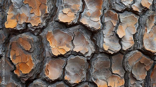 Botanical details: Medium-fraction pine bark texture.