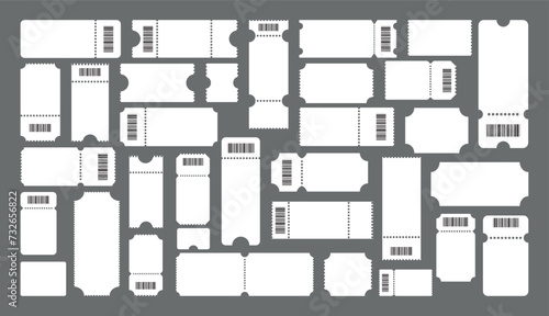 Tickets template. Set of tickets. concert ticket. lottery coupons. vector ticket.set blank ticket