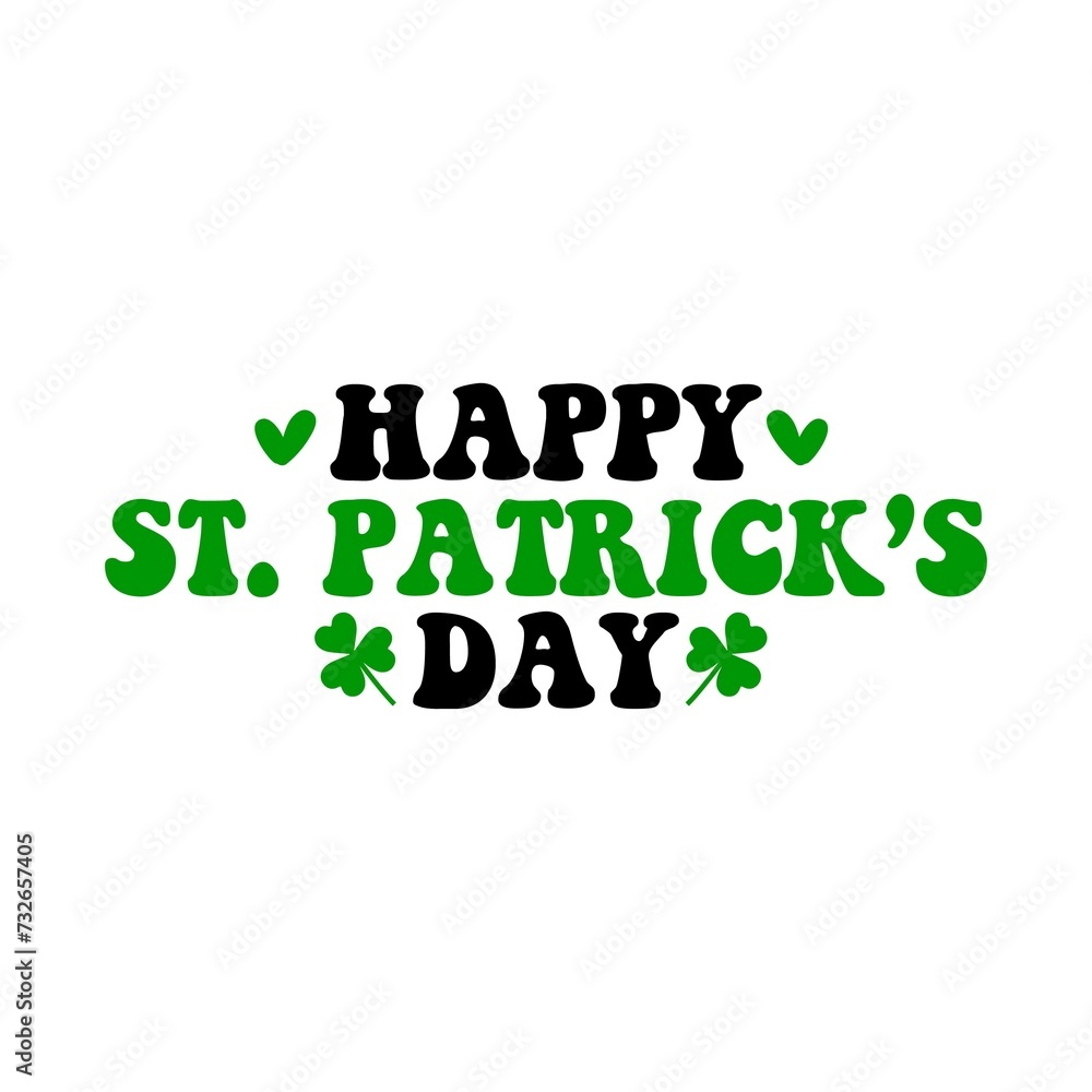 St Patricks Day typography design on plain white transparent isolated background for card, shirt, hoodie, sweatshirt, apparel, tag, mug, icon, poster or badge
