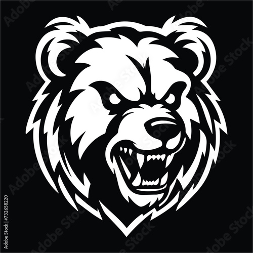 Fototapeta Naklejka Na Ścianę i Meble -  bear head , Angry Bear head silhouette design