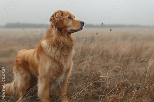 dog standing in field