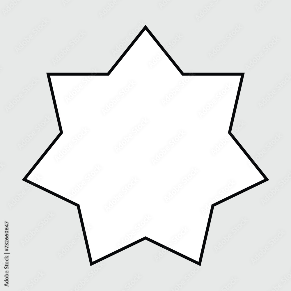 White seven - pointed star. Accurate geometric dimensions. Abstract concept. Vector illustration on white background. Eps file 245 White seven - pointed star. Accurate geometric dimensions. Abstract concept. Vector illustration on white background. Eps file 245