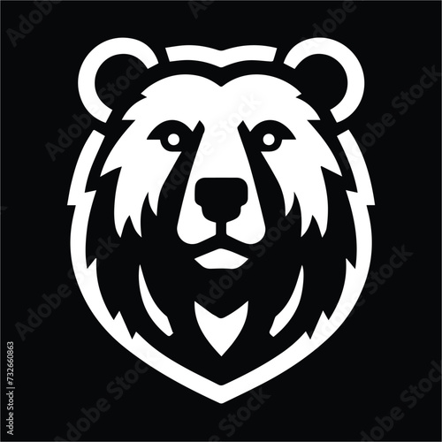 bear head , Bear head black and illustration design