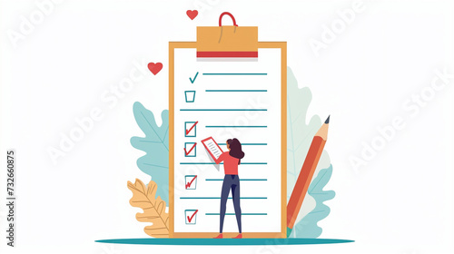A To-Do List as Checklist with Work Agenda and Tasks in a Tiny Person Concept Illustration