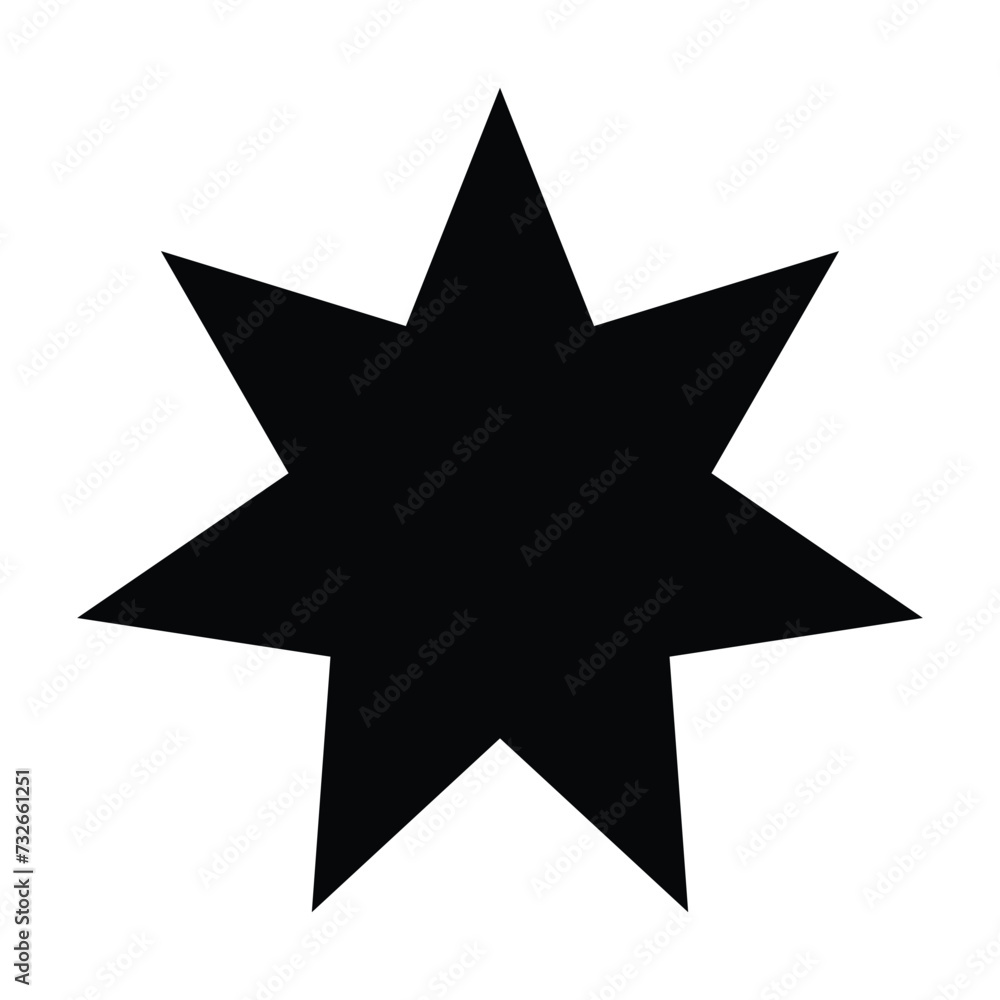 Star icon Seven - pointed isolated on white background. Vector illustration. Eps file 244.