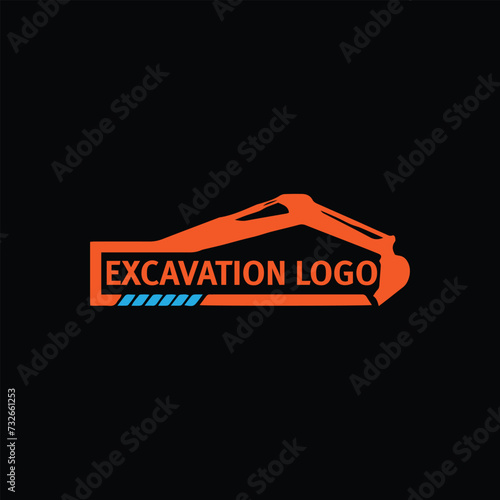 excavating logo design vector