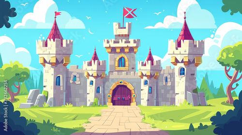 A Majestic Castle in a Fantasy Kingdom