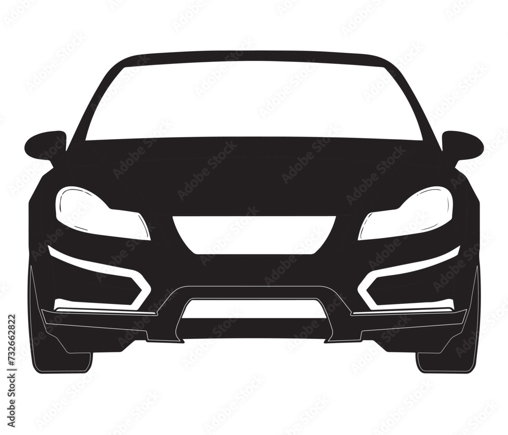 Silhouette car front view