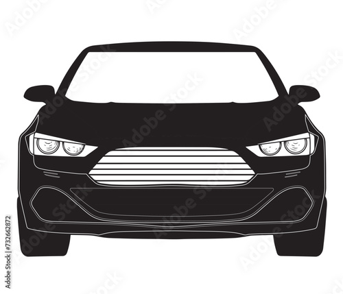 Silhouette car front view