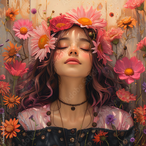 Harmony of Joy: A Symphony of Abstraction and Illustration in Bright Colors created by AI