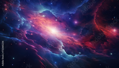 Abstract model of outer space with galaxies wallpaper