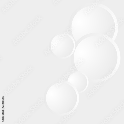 Modern abstract white circle shape background. Elegant circle shape design with shadow. Realistic geometric shape texture. Minimal and clean white graphic. Suit for wallpaper, banner, brochure, cover