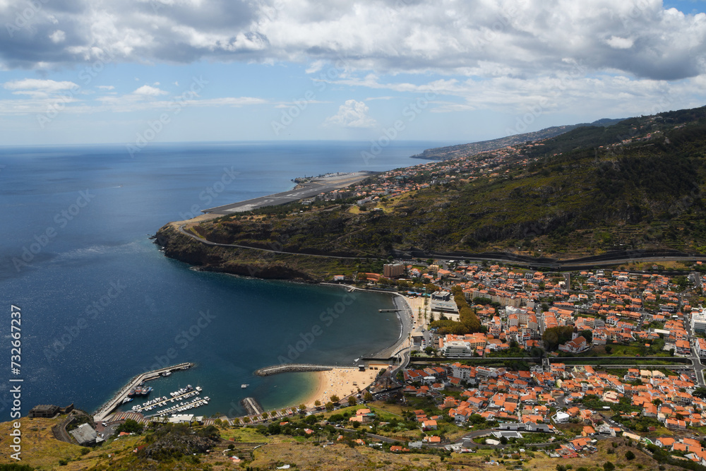 view of Machico - tourist town on Madeira island (Portugal)