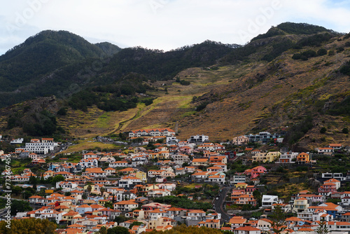 view of Machico - tourist town on Madeira island (Portugal)