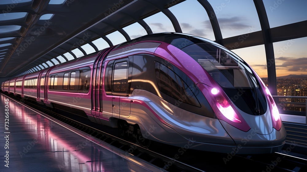 train in motion high tech futuristic vehicle 