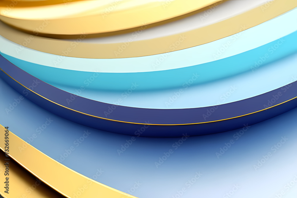 Abstract Gold Blue Background. colorful wavy design wallpaper. creative graphic 2 d illustration. trendy fluid cover with dynamic shapes flow.
