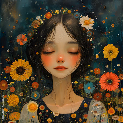 Harmony of Joy: A Symphony of Abstraction and Illustration in Bright Colors created by AI