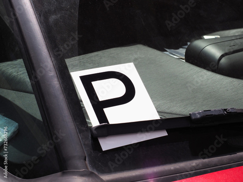 P plate sticker photo