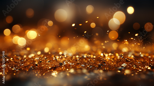 Background golden tone gradient Bokeh overlay abstract background bright creative, Crystals sparkle, shine and reflect light template luxurious festivals smooth texture, flowing curve wallpaper gold.