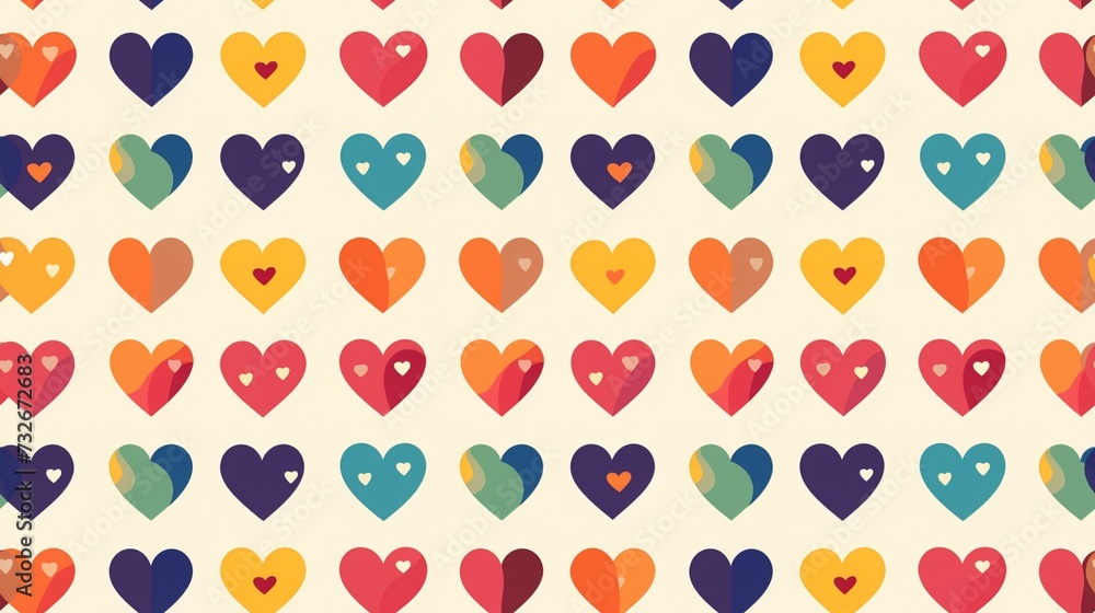 Rainbow Hearts Seamless Pattern Rainbow Hearts Seamless Pattern