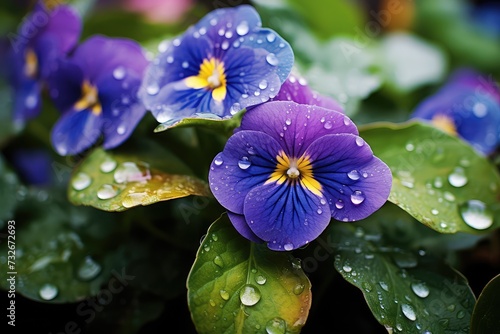 nature flowers plant garden with water drops