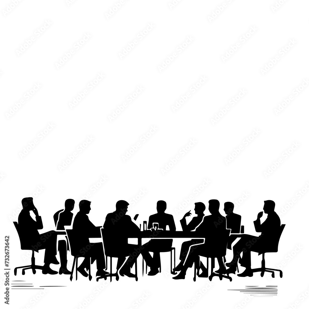 Business meeting silhouette vector Business meeting silhouette vector