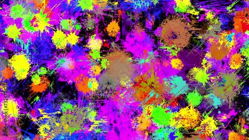 Abstract background, lots of paint droplets, different colors