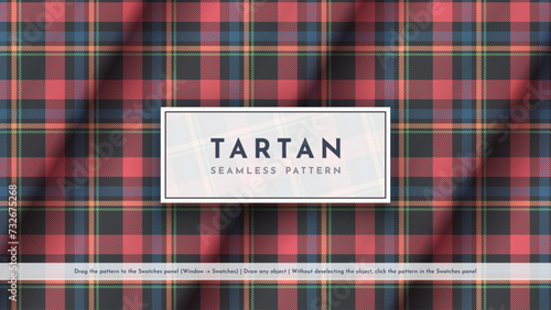 Seamless Tartan Pattern. Traditional Scottish Texture. Fashionable fabric. Textile Background.