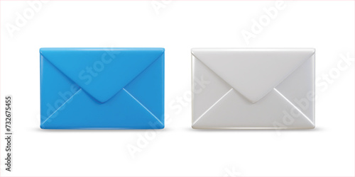 email envelope 3d vector icon set