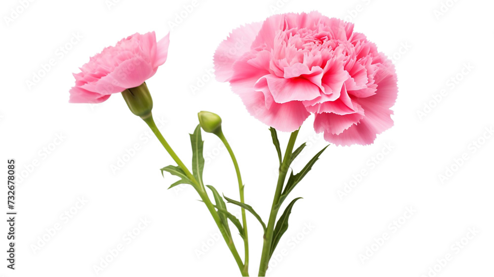 Pink carnation flower isolated on white background. Pink carnation flower isolated on white background.