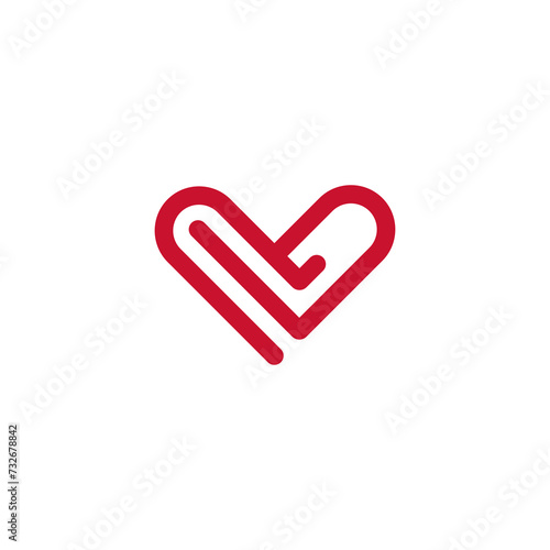 love letter L logo design graphic template photo