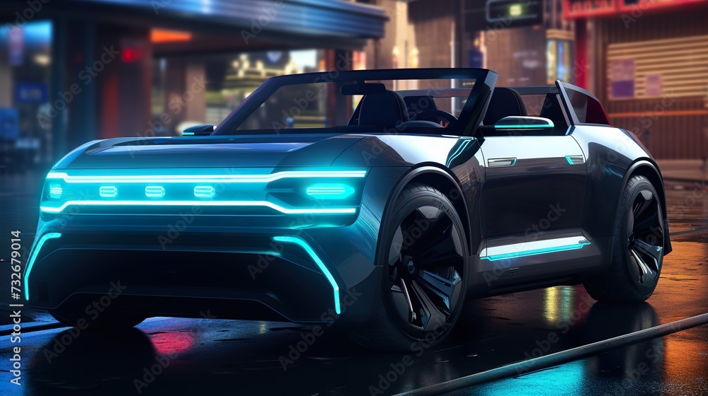 car in the night high tech futuristic vehicle car in the night high tech futuristic vehicle