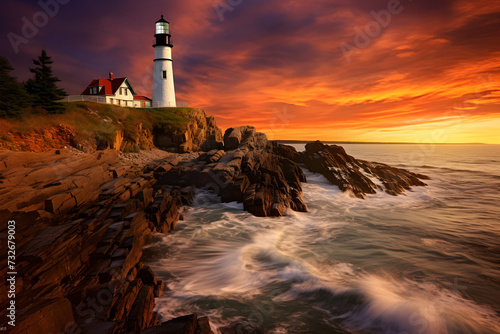 Golden Sunrise Over Serene Ocean: An East Coast Eyewitness Visual Story © James