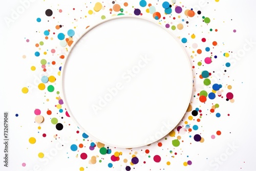 Tela Round Confetti Frame in Coloured Beauty