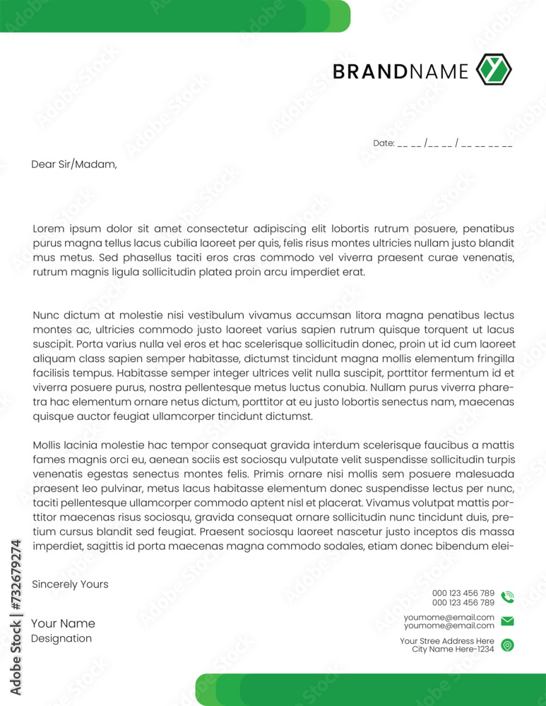 Abstract business letterhead template Abstract business letterhead template