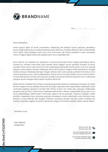Modern identity letterhead template