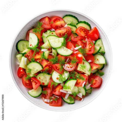 Delicious Greek Salad Isolated on a Transparent Background 