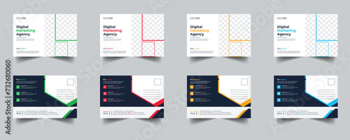 Modern Creative Corporate Post Card Template, Vector Template for Opening Invitation Editable, Professional Business Postcard Design, Event Card Design, Invitation Design, Direct Mail EDDM Template
