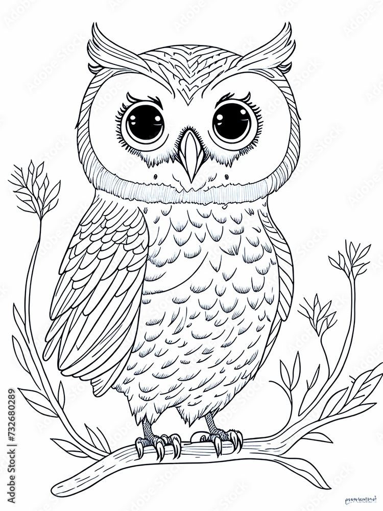 Obraz premium Owl coloring pages for kids