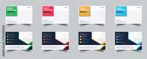 Modern Creative Corporate Post Card Template, Vector Template for Opening Invitation Editable, Professional Business Postcard Design, Event Card Design, Invitation Design, Direct Mail EDDM Template