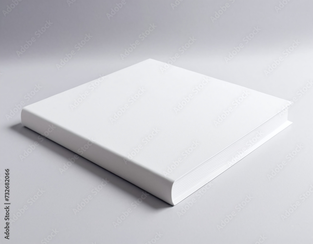 Minimalist photograph of a plain white book lying on a light gray surface, showcasing simplicity and elegance in design. Minimalist photograph of a plain white book lying on a light gray surface, showcasing simplicity and elegance in design.
