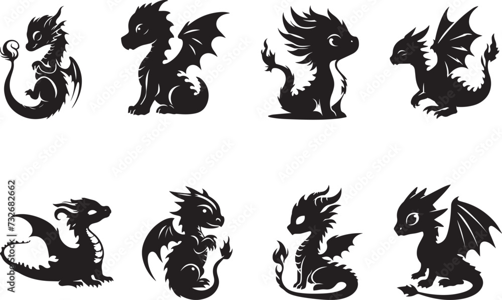 Baby Dragon Silhouettes EPS Baby Dragon Vector Baby Dragon Clipart Baby Dragon Silhouettes EPS Baby Dragon Vector Baby Dragon Clipart