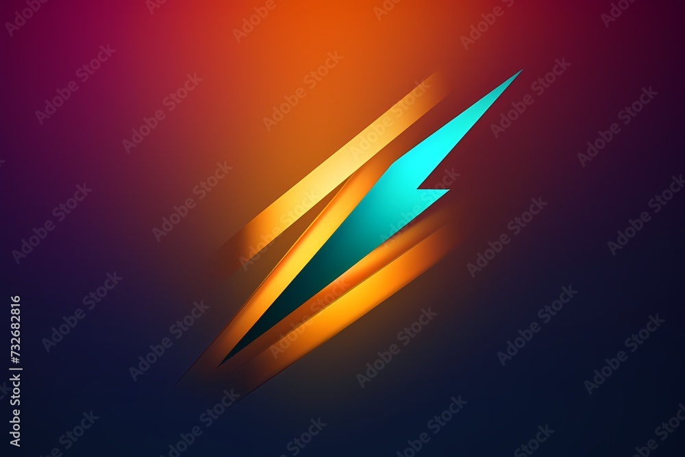 A dynamic and energetic arrow symbol logo illustration, symbolizing direction and movement, standing out against a vibrant and directional solid background